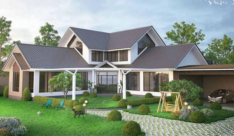 mẫu thiết kế biệt thự 1 tầng kiểu Nhật