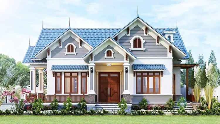 mẫu thiết kế biệt thự 1 tầng kiểu pháp