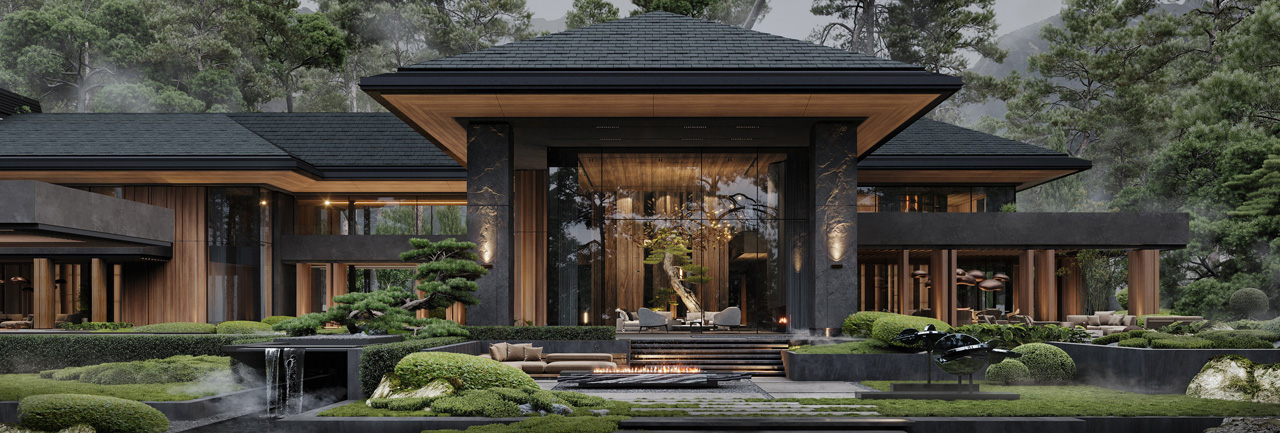mẫu thiết kế biệt thự 1 tầng rustic