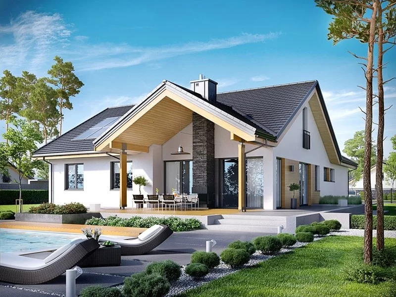 mẫu thiết kế biệt thự 1 tầng địa trung hải