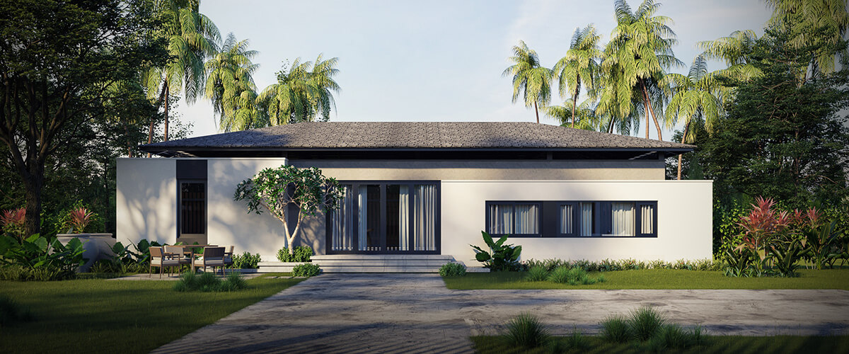 mẫu thiết kế biệt thự 1 tầng hiện đại