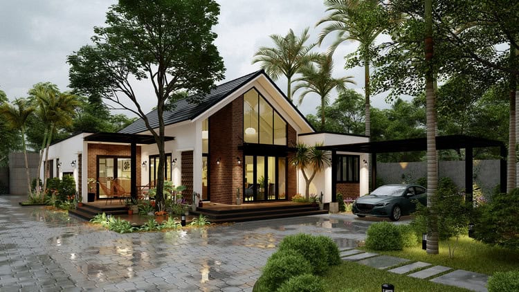 mẫu thiết kế biệt thự 1 tầng đẹp