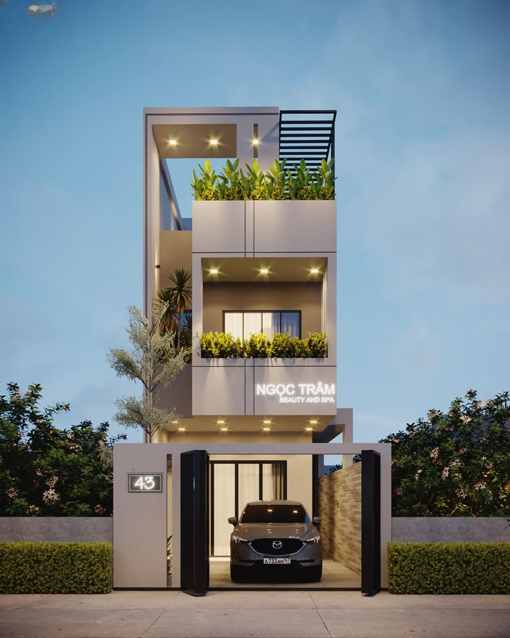 Mẫu thiết kế nhà 7x20 vừa ở vừa kinh doanh hiện đại
