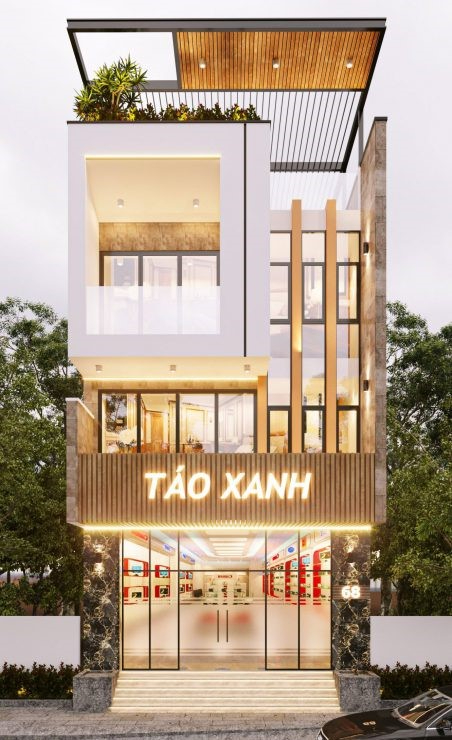 Mẫu nhà ống 3 tầng 5x17m kinh doanh thiết bị thông minh