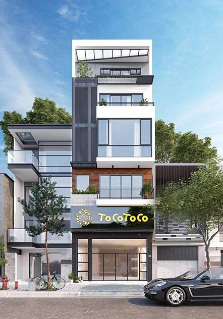 Thiết kế nhà phố mặt tiền 10m kết hợp kinh doanh 4 tầng
