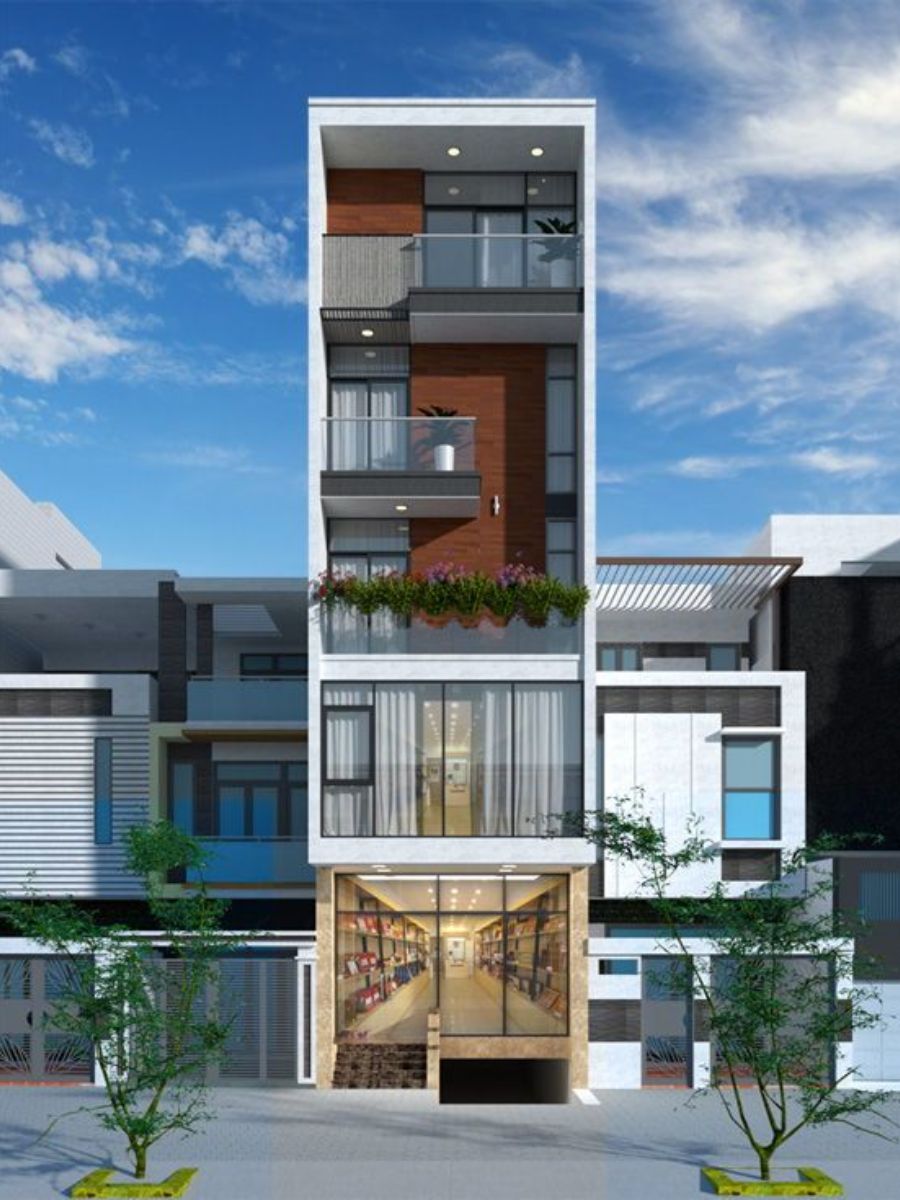Mẫu thiết kế nhà phố mặt tiền 5mx17m