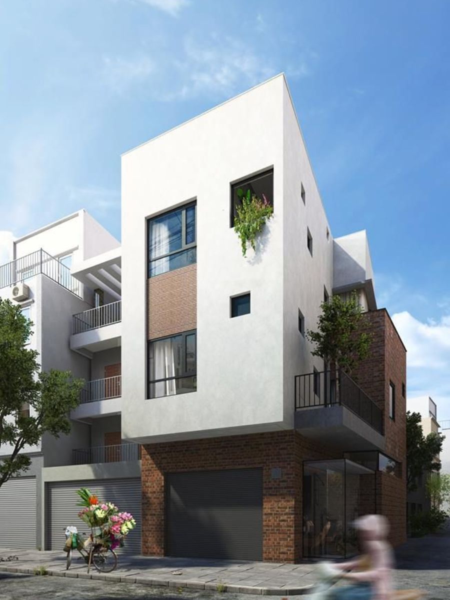 Mẫu thiết kế nhà 2 mặt tiền 8m đẹp