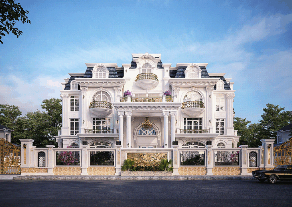 thiết kế biệt thự 2 tầng phong cách cổ điển