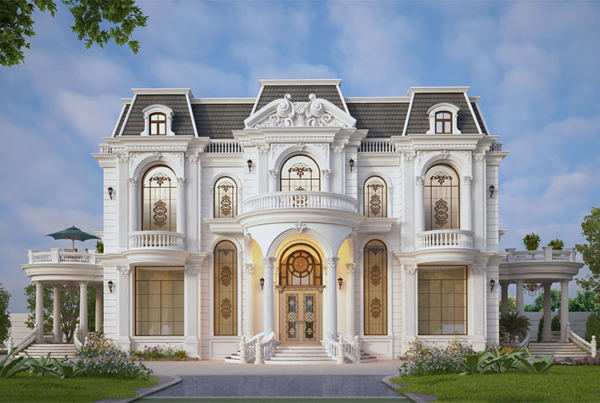 mẫu thiết kế biệt thự 2 tầng cổ điển