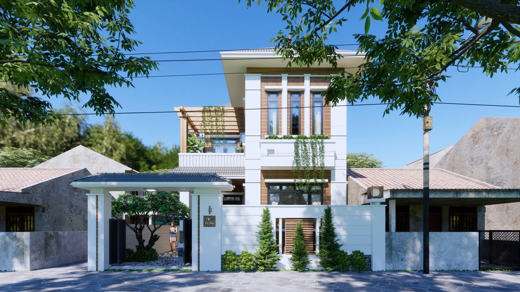 thiết kế biệt thự 2 tầng phong cách hiện đại
