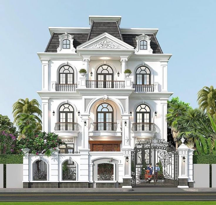 thiết kế biệt thự 3 tầng tân cổ điển
