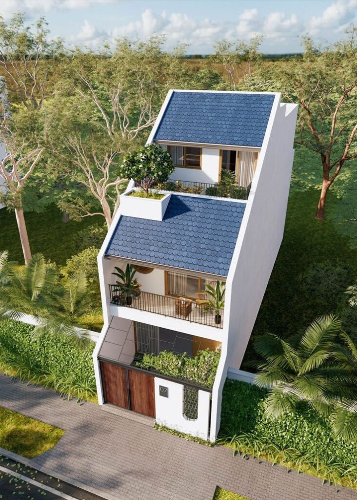 thiết kế biệt thự 3 tầng mái Thái