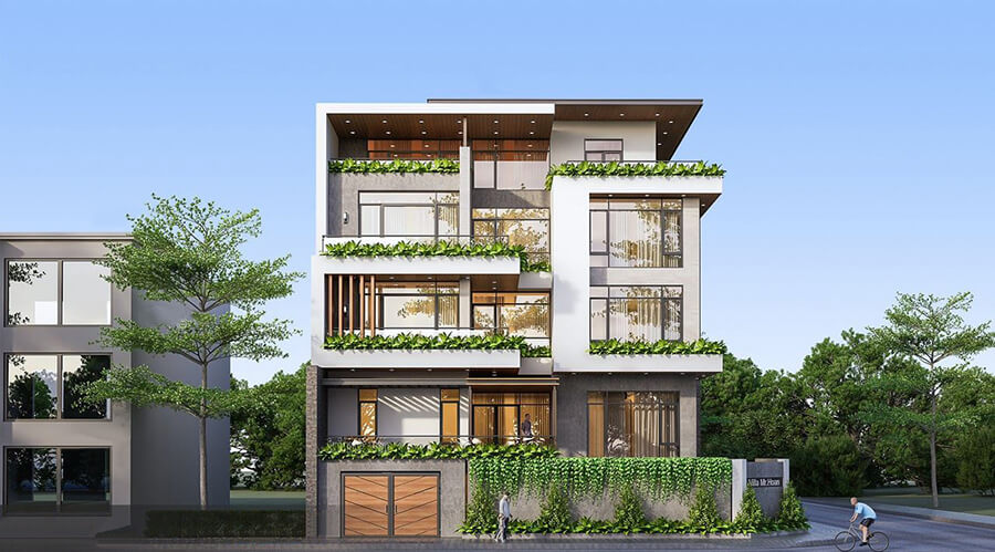 mẫu thiết kế biệt thự 4 tầng đẹp