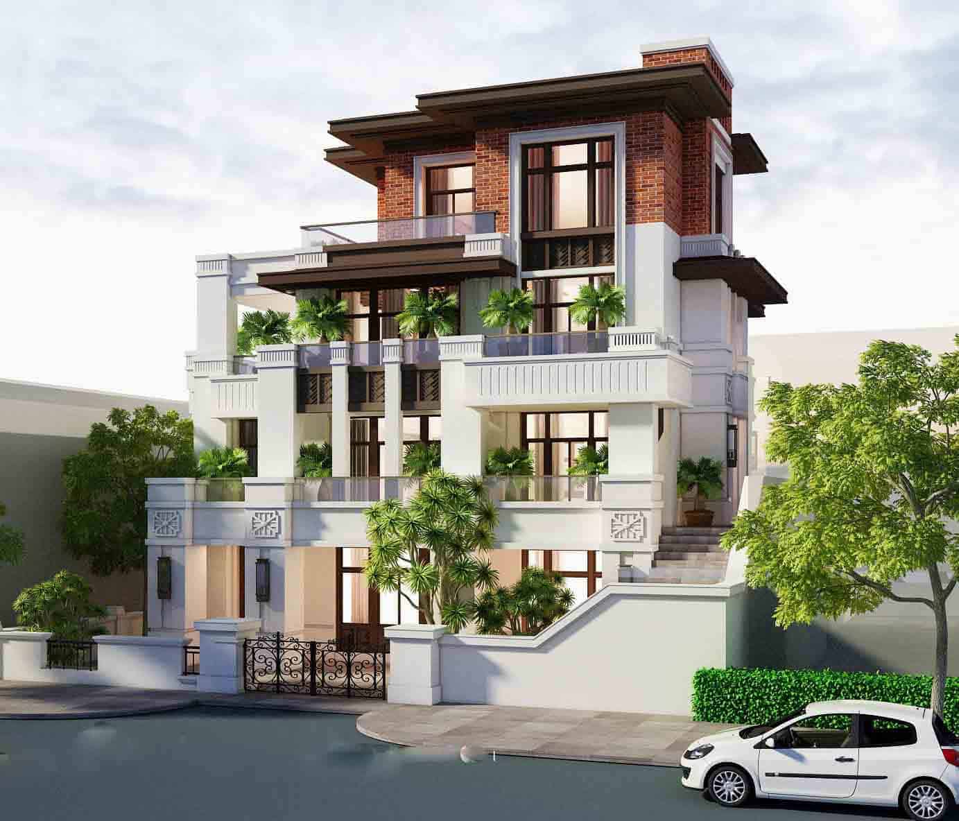 thiết kế biệt thự 5 tầng đẹp