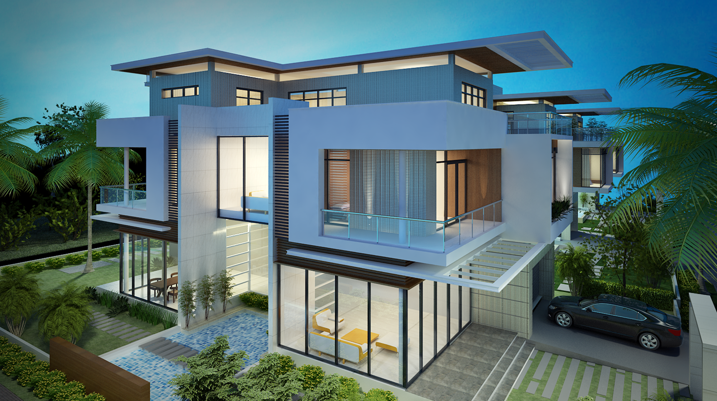 thiết kế biệt thự cao cấp trong suốt