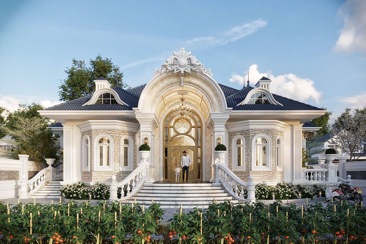 đặc điểm thiết kế biệt thự tân cổ điển