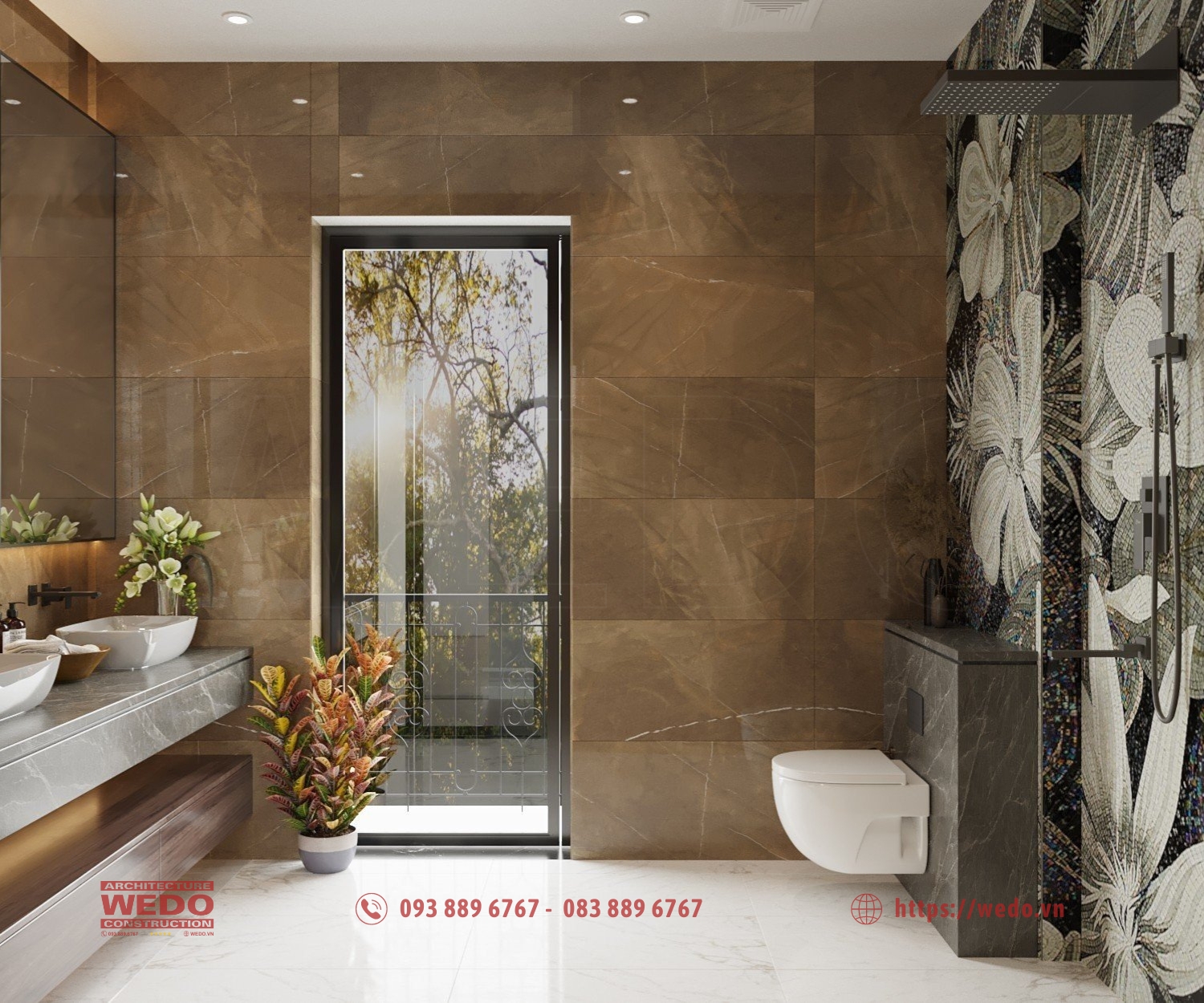 phòng tắm trong thiết kế biệt thự Vinhomes