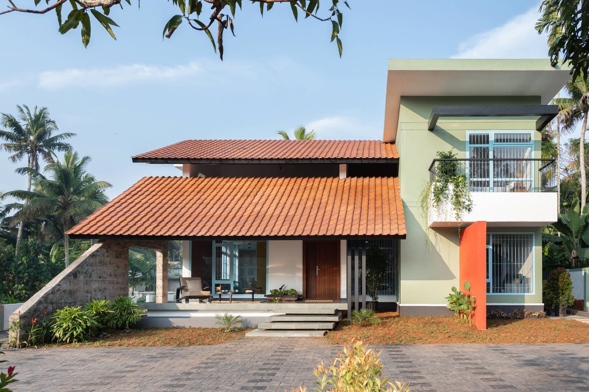 thiết kế biệt thự vườn mái đỏ