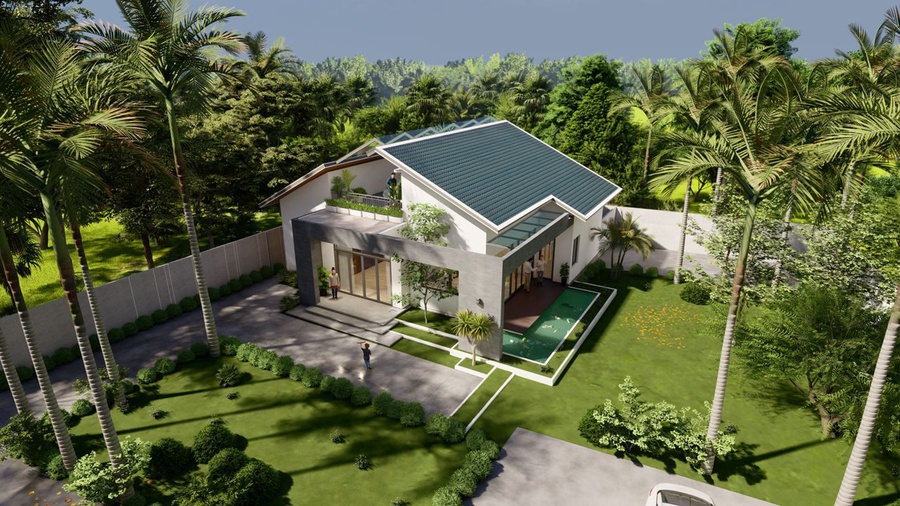 thiết kế biệt thự vườn truyền thống