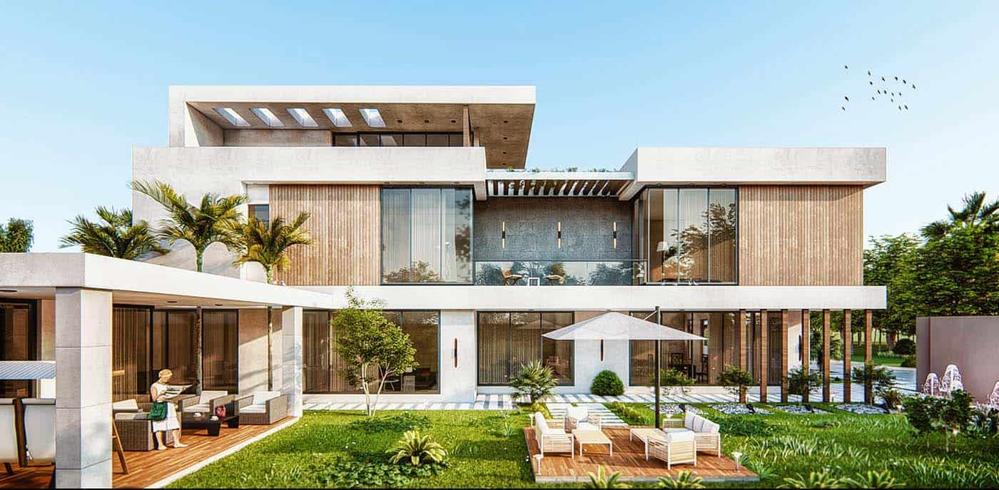 thiết kế biệt thự vườn mái bằng