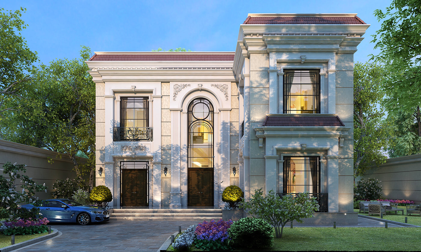 biệt thự chữ l tân cổ điển