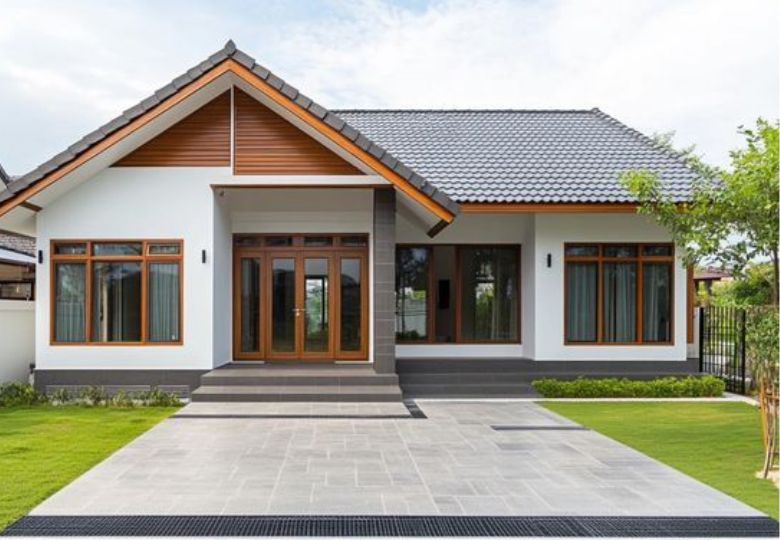 Nhà 1 tầng 4 phòng ngủ mái Thái truyền thống