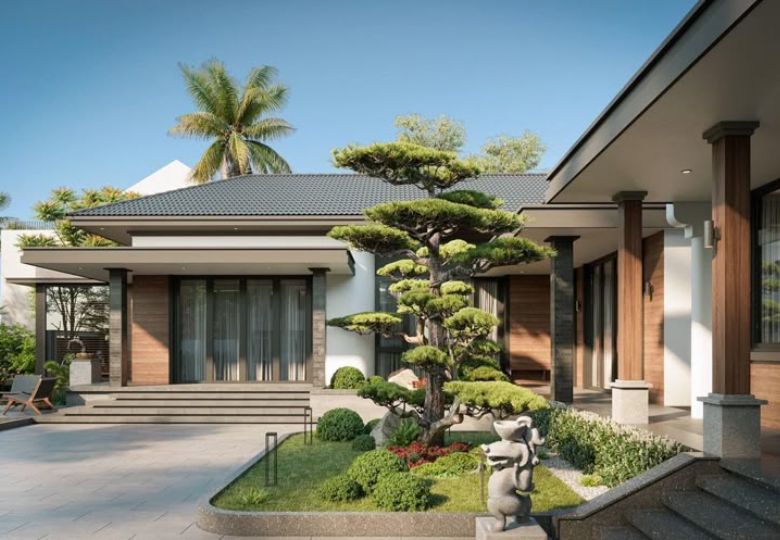 biệt thự nhà vườn 1 tầng 4 phòng ngủ