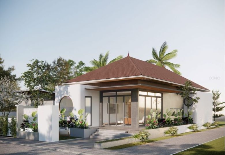 biệt thự nhà vườn 1 tầng 4 phòng ngủ