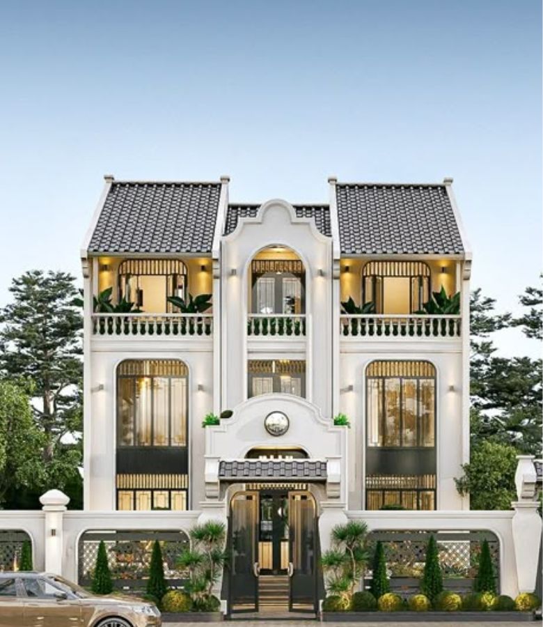 Mẫu biệt thự nhà vườn 3 tầng mái Nhật ấn tượng