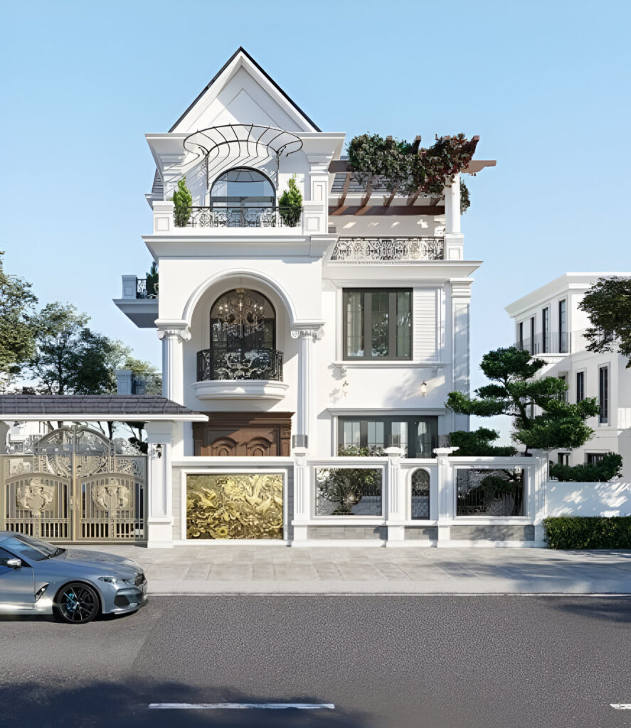Mẫu biệt thự nhà vườn 2 tầng Tân cổ điển
