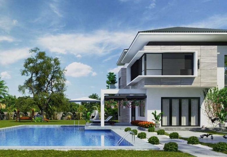 biệt thự nhà vườn có bể bơi