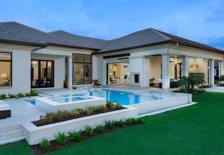 5. Mẫu thiết kế biệt thự nhà vườn 1 tầng có hồ bơi