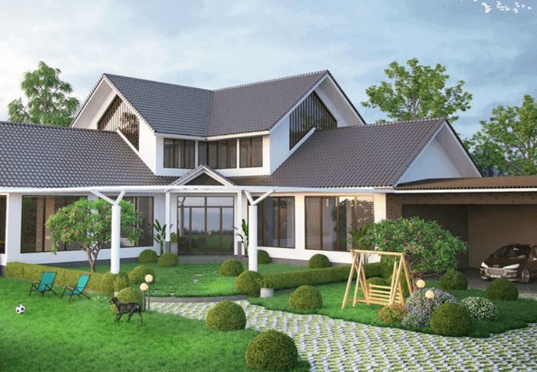 biệt thự nhà vườn kiểu mỹ