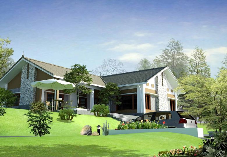 biệt thự nhà vườn kiểu mỹ