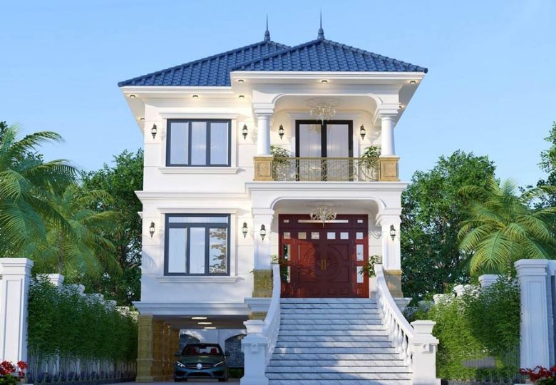 Mẫu biệt thự tân cổ điển 2 tầng 1 tỷ có tầng hầm