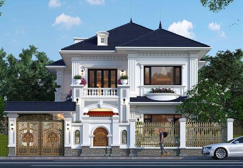 Mẫu biệt thự tân cổ điển 2 tầng 1 tỷ mái Thái