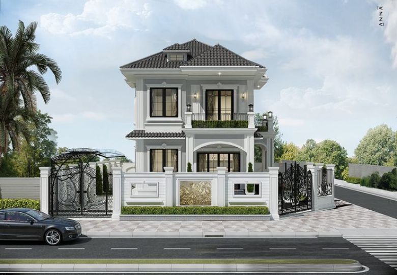 Mẫu biệt thự tân cổ điển 2 tầng 1 tỷ mái Nhật