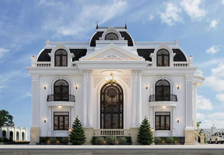 Mẫu biệt thự tân cổ điển 2 tầng 1 tỷ mái Mansard