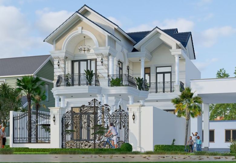 Mẫu biệt thự tân cổ điển 2 tầng 1 tỷ kiểu Pháp