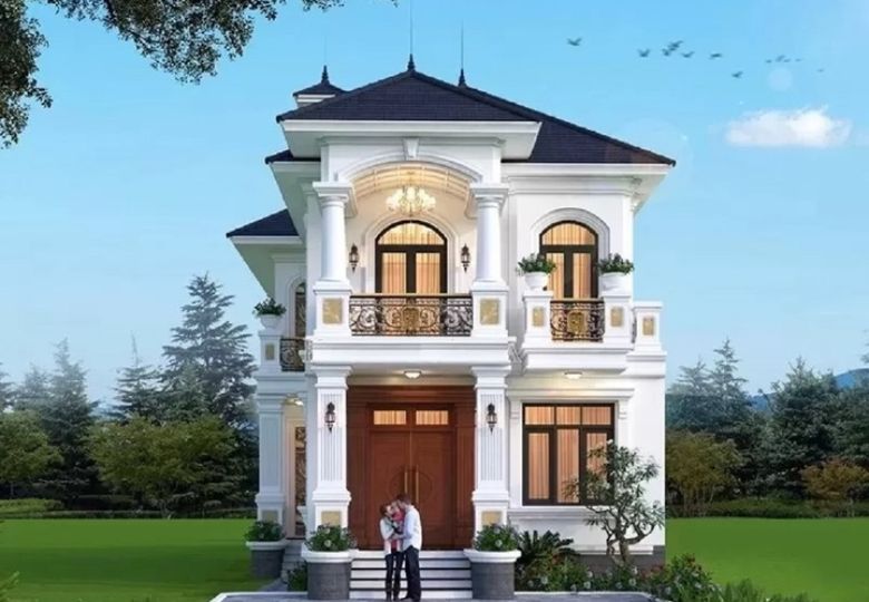 Mẫu biệt thự tân cổ điển 2 tầng 1 tỷ có sân vườn