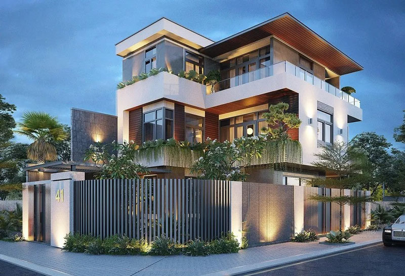 mẫu hàng rào biệt thự sân vườn đẹp