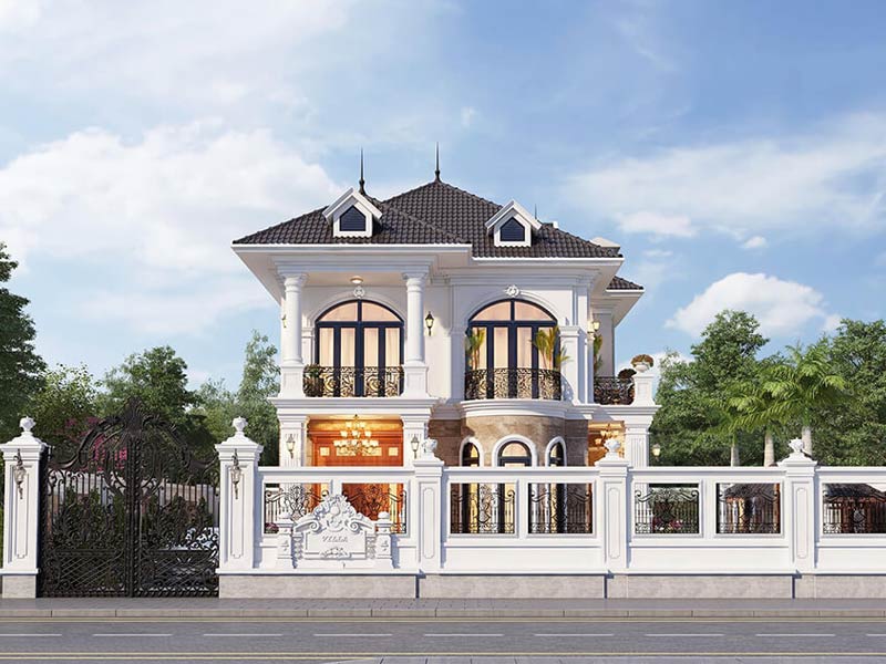 thiết kế hàng rào biệt thự sân vườn
