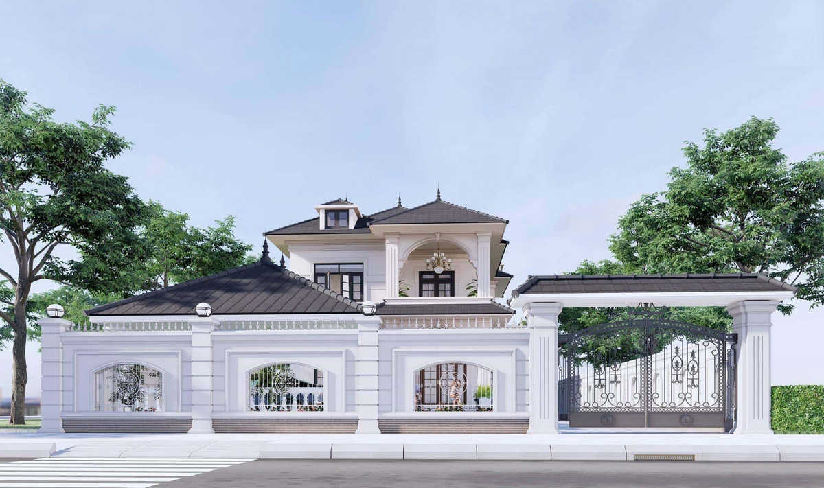 thiết kế hàng rào biệt thự tân cổ điển