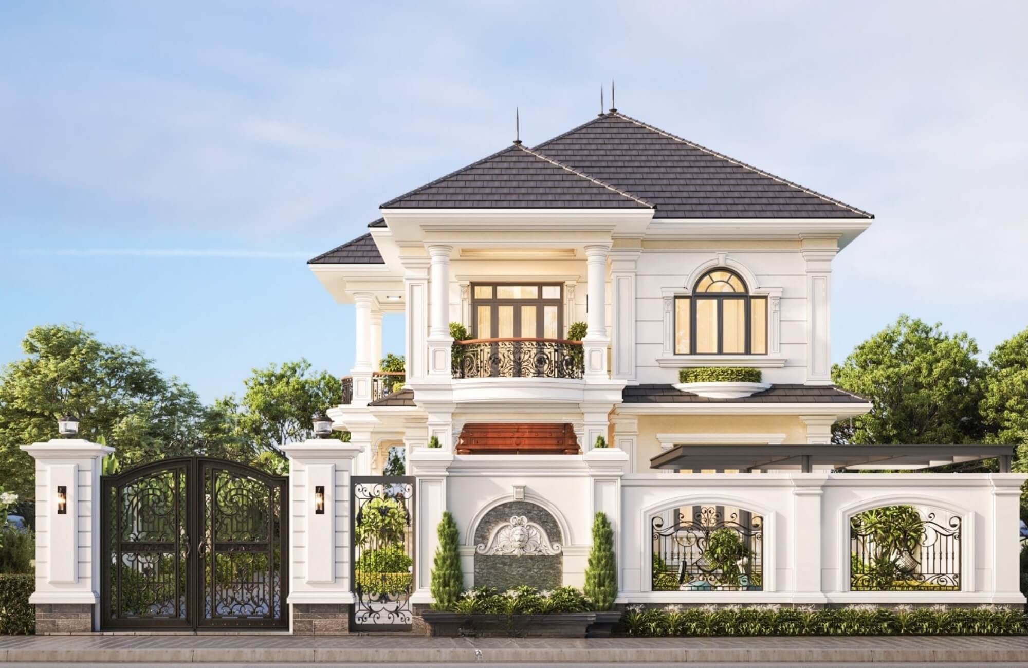 mẫu hàng rào biệt thự tân cổ điển
