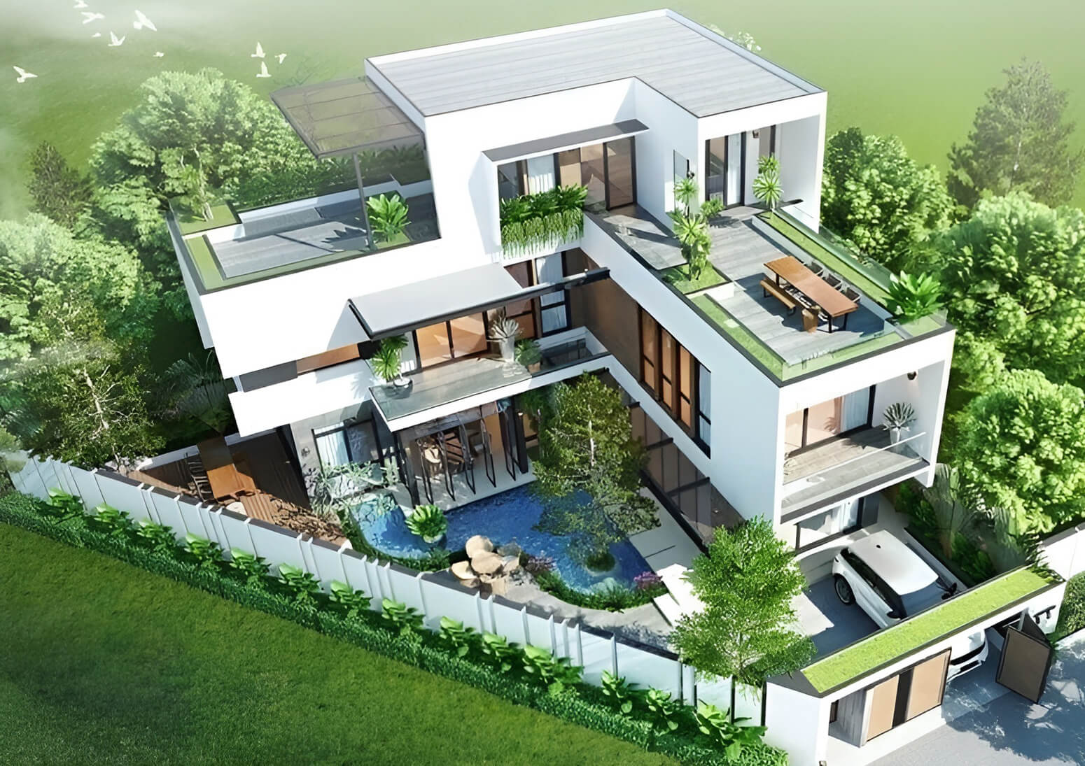 phong thủy biệt thự chữ l