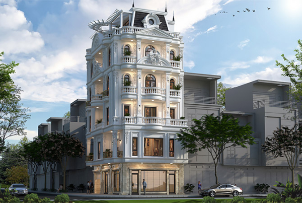 thiết kế biệt thự Pháp mãi mansard