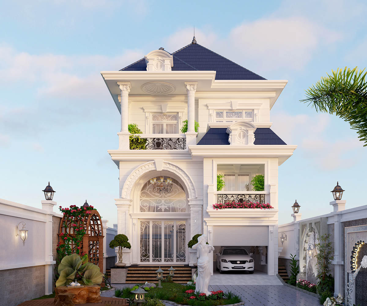 thiết kế biệt thự Pháp mini