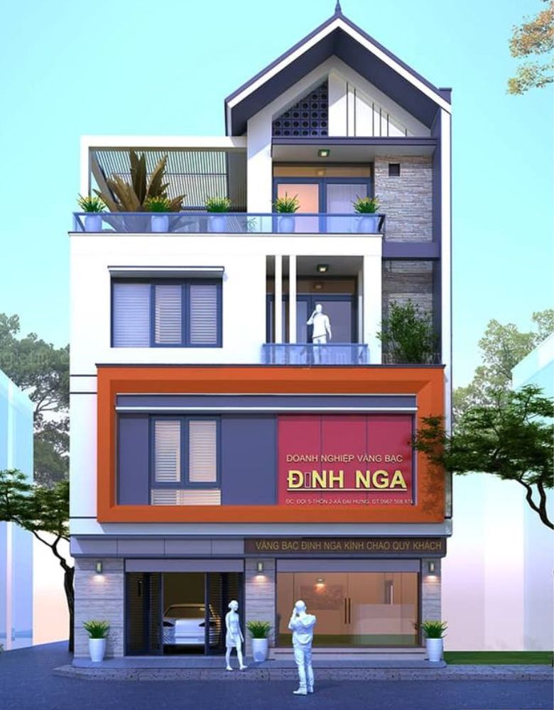 Thiết kế nhà tầng trệt kinh doanh